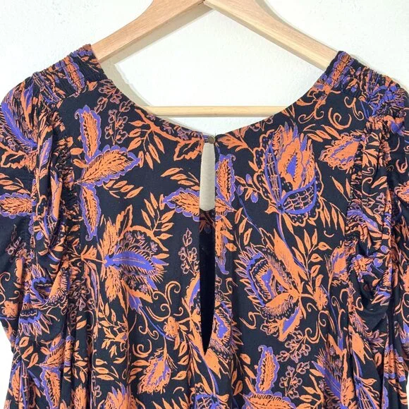 Free People Hello Lover Floral Tunic Dress Mutton Sleeve Oversized Castlecore - Picture 7 of 13